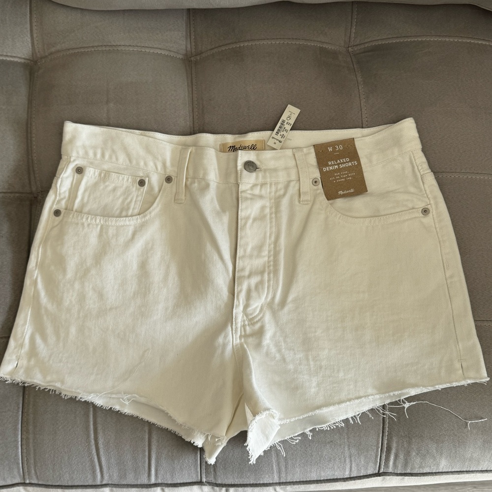 MADEWELL DENIM SHORTS- White Size 30 NEW WITH TAGS